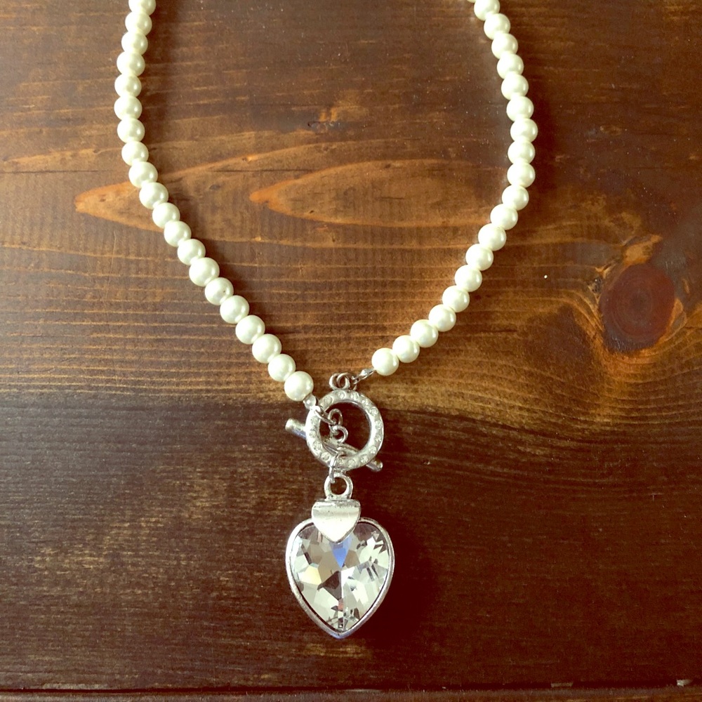 Anne Klein pearl toggle necklace